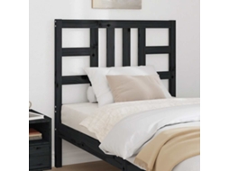 Vidaxl Cabeceira De Cama 96x4x100 Cm Pinho Maciço Preto