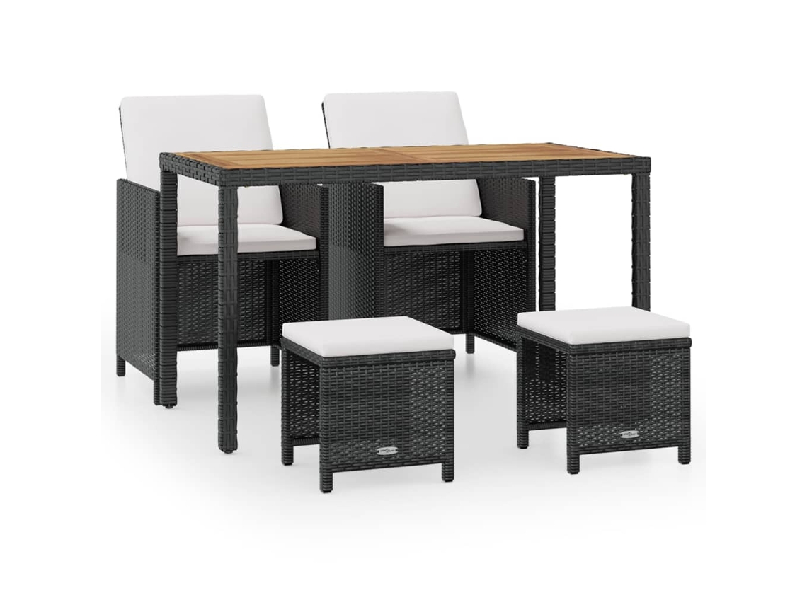 Outdoor Dining Set, Outdoor Dining Sets Vidaxl Preto Rattan / Vime (n/a)