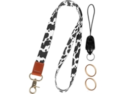 Lurelia Porta-crachá Com Clipe Com Cordão Com Chaveiro Em Couro Pu E Poliéster Dourado Para Escritório E Escola