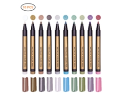 10pcs Canetas Marcadoras Metálicas S/MARCA para Scrapbooking Artes Diy Álbum de Fotos Pintura de Pedras