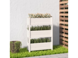 Vidaxl Vaso/floreira 77x25x104,5 Cm Madeira De Pinho Maciça Branco