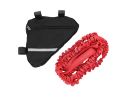 Cuerda de Remolque Elástica com Bolsa para Bicicleta, Trekking e Camping Vermelha S/MARCA