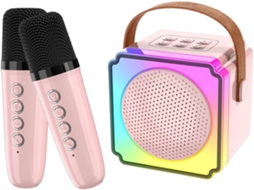 Máquina De Karaokê Infantil, Mini Máquina De Karaokê Com 2 Microfones Sem Fio, Qualidade De Som Hifi, Conjunto De Alto Falantes. Aquaforge