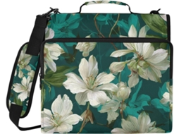 Pasta De Argolas Floral 3, 5 Polegadas, Com Bolsos Extras, Alça E De Ombro Removível Grande Capacidade Organizador