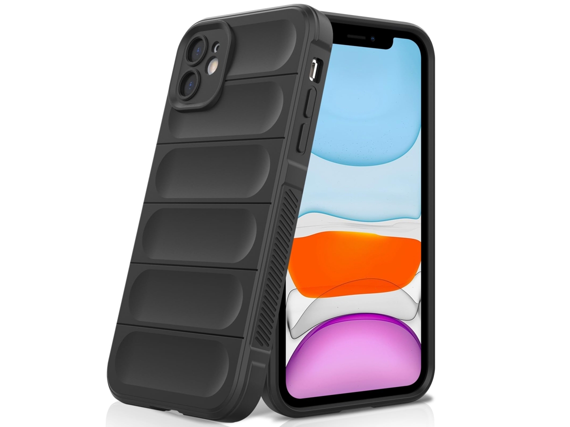 Capa De Silicone Resistente A Arranhões E Impactos Para Iphone 11 - Preta