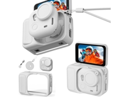 Capa Silicone HEXINYIGJLY para Insta360 Go Ultratampa Objetiva Incluída, Aderência Reforçada Branco