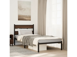 Vidaxl Cama Sem Colchão Com Cabeceira 75x190 Cm Carvalho Castanho