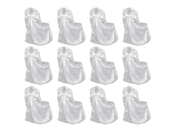 Vidaxl Capa De Cadeira Para Banquetes De Casamento 12 Pcs Branco