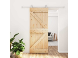 Vidaxl Porta Deslizante 85 X 210 Cm Natural E Branco