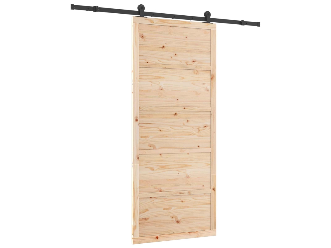 Porta Deslizante Natural 100x208 Cm Madeira de Pinho MAISON EXCLUSIVE