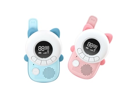 Par De Walkie Talkies Para Crianças Com Tela Lcd Retroiluminada Modelo Meow Azul Techkidz
