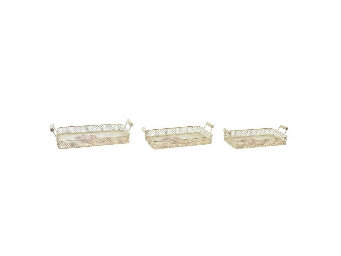 Jogo De Bandejas Dkd Home Decor Metal (40 X 21 X 8 Cm)