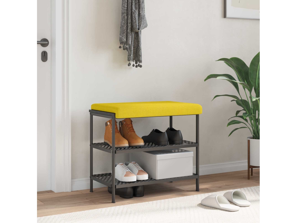 Vidaxl Almofada De Banco Tecido Amarelo Claro Profundidade 35 Cm