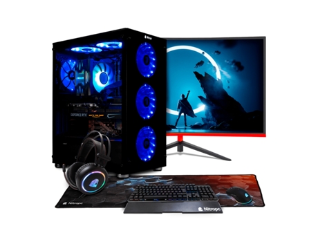 Pack Gaming Desktop NITROPC Platinum (AMD Ryzen 7 5800X - NVIDIA GeForce RTX 3060 - RAM: 32 GB - 512 GB + HDD 1 TB) + Monitor 27''