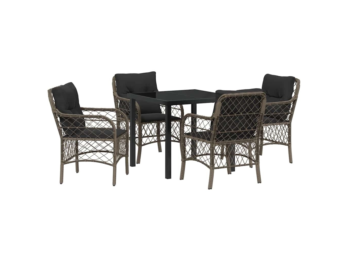 Maison Exclusive - Conjunto De Jantar Para Jardim 5 Pcs Cinzeto Vime Pe