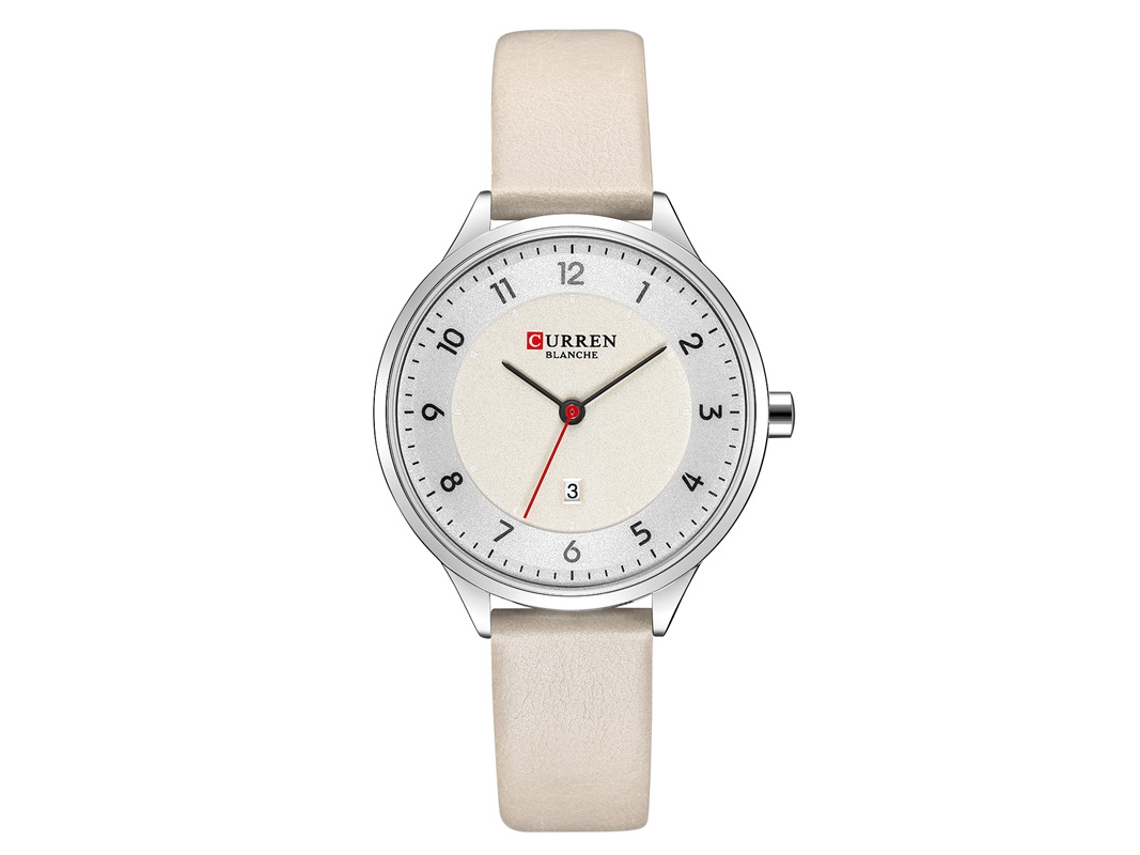 Relógio de quartzo branco, mostrador elegante, MDUG