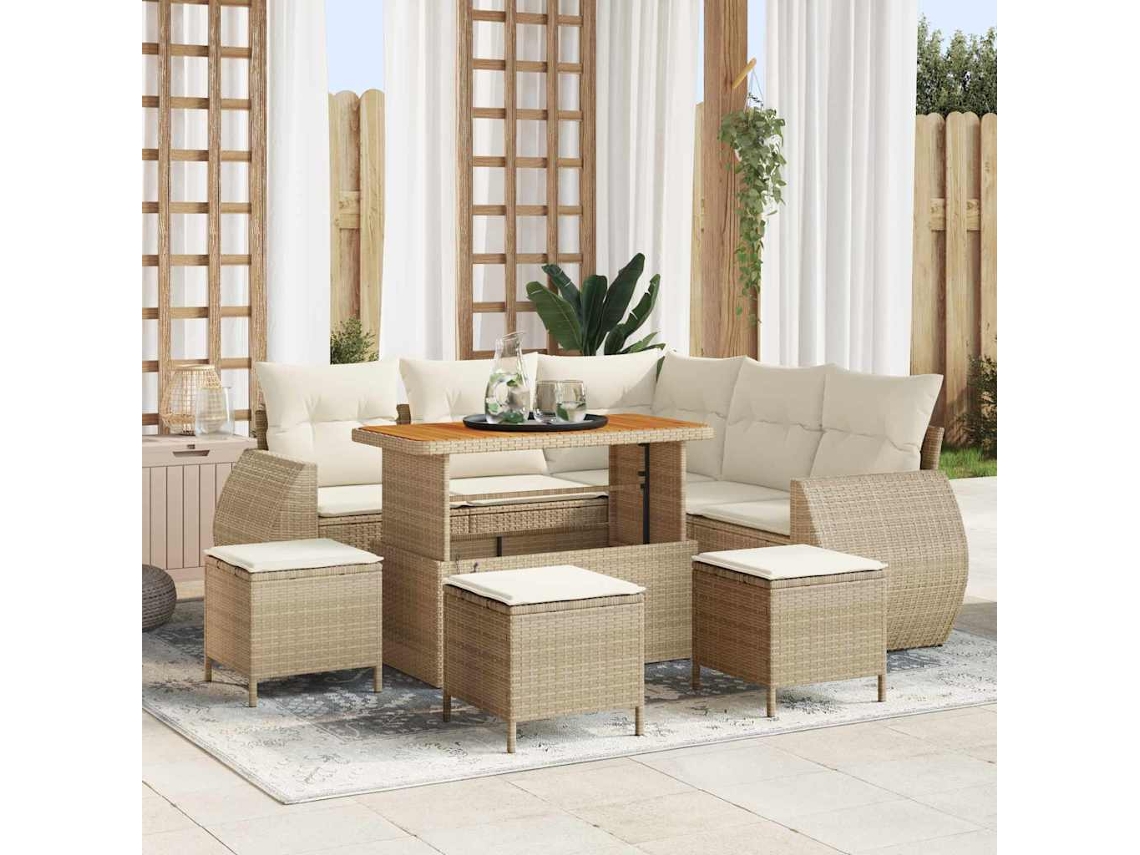 Vidaxl Conjunto De Sofá De Jardim 9 Unid. 8-número De Lugares