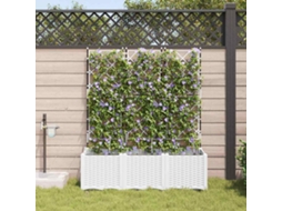 Vidaxl Vaso De Jardim 3 Unid. Branco 120 X 40 X 142 Cm Pp
