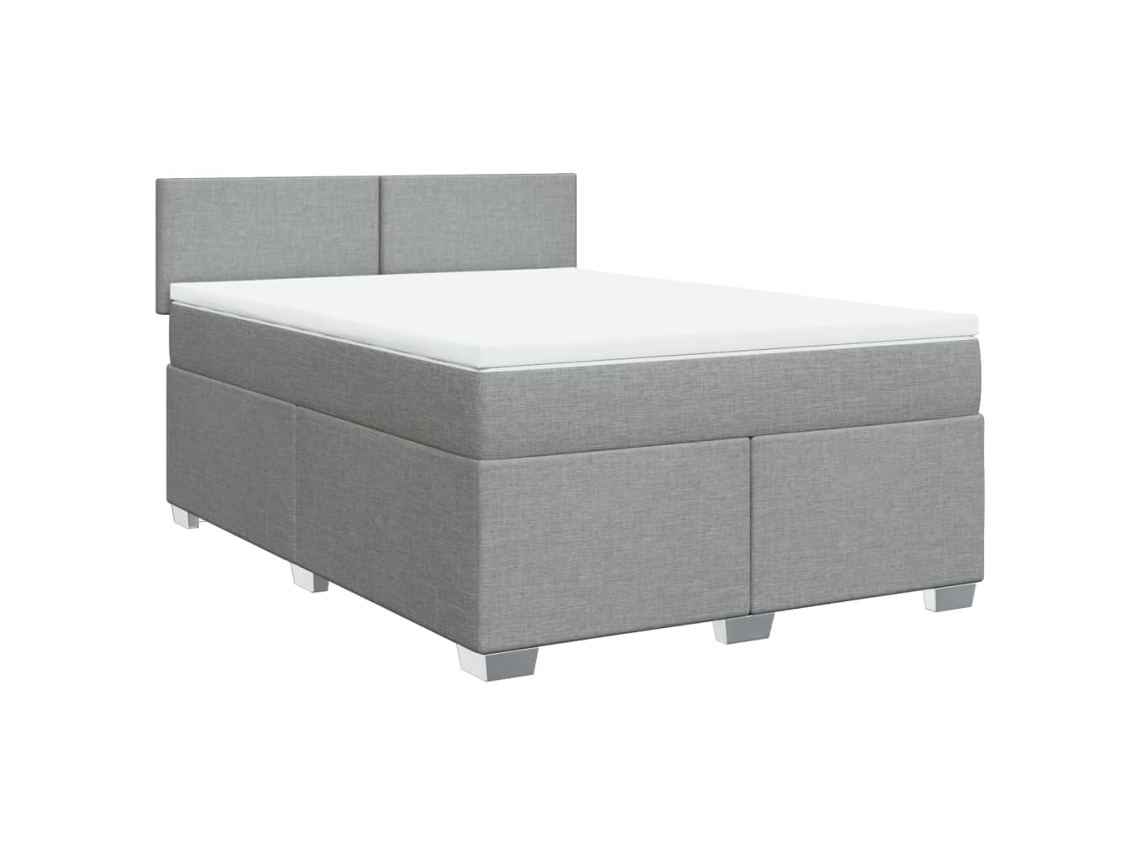 Box Spring Bed, Box Spring Beds Vidaxl Cinzeto Tecido (140 X 200 Cm)