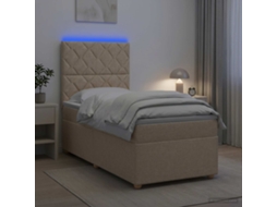 Vidaxl Cama Box Spring Com Colchão Creme 80 X 200 Cm Tecido