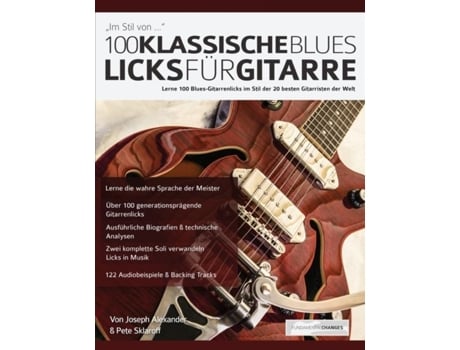Livro 100 Klassische Blues-licks Fu¨r Gitarre De Joseph Alexander (inglês)