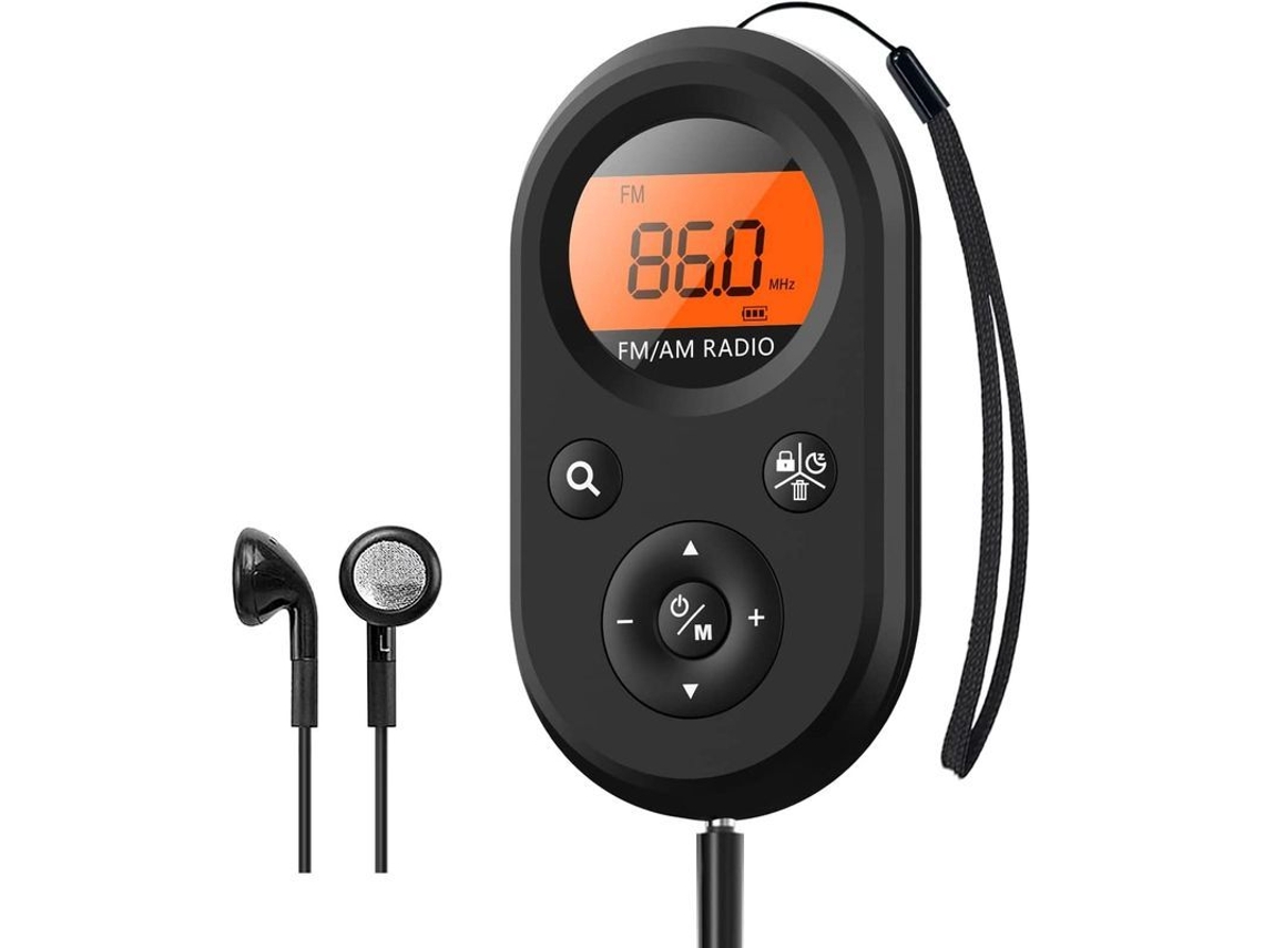 Yuru rádio de Bolso Am/fm Portátil Recarregável com Recepção Ótima, Bateria Longa e Tamanho Compacto