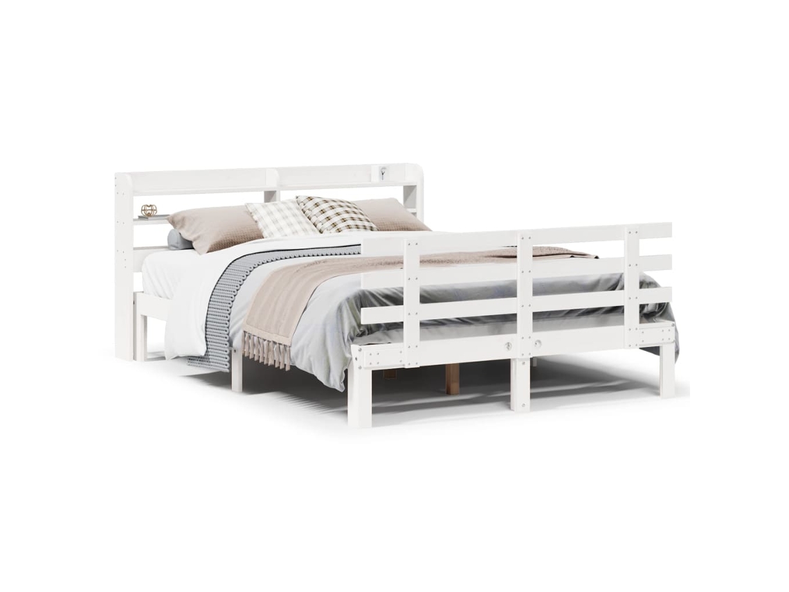 Bed Frame, Bed Frames Vidaxl Branco Madeira (160 X 200 Cm)