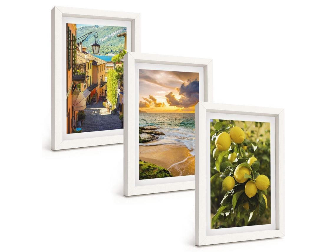 Composição De Quadros Ruas, Mar, Praia, Cítricos Espelharte (3 Peças 20x30 Cm)
