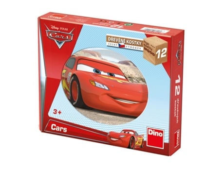 12 Blocos Madeira Carros Disney Dino