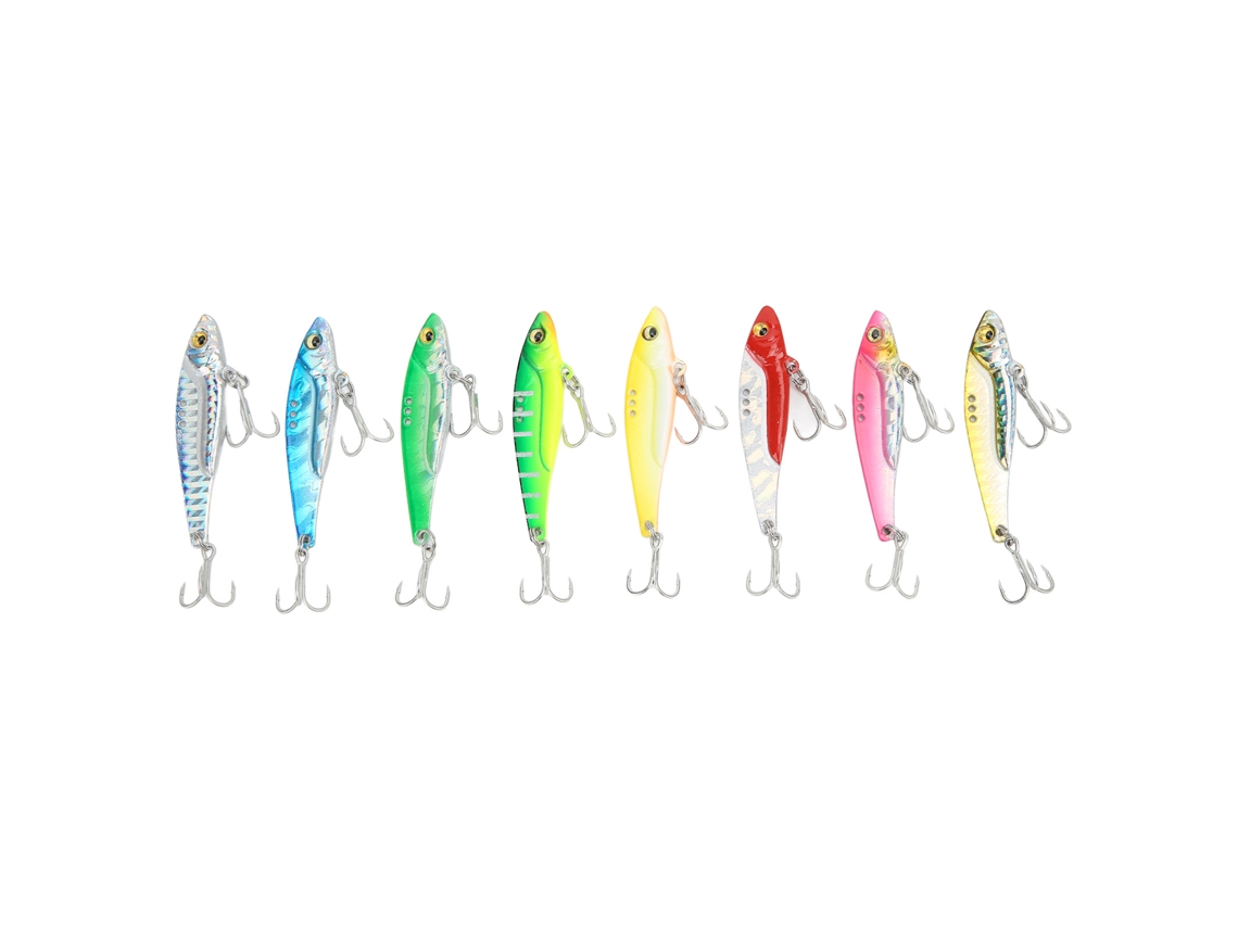 Iscas de pesca de metal vibratório de 13 g, iscas duras para pesca de robalo em água salgada e doce.
