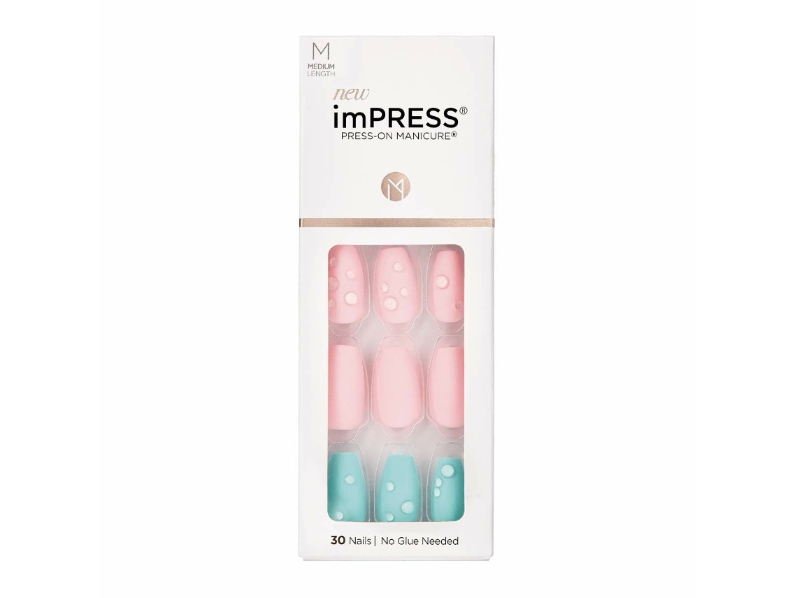 Unhas Postiças KISS Impress Color Dew Drop 30 Unidades