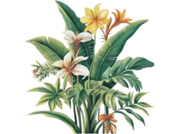 Tropical Planta Tartaruga Volta Folhas Flores Adesivos Muraux Salão Sofá Fundo Decoração Murale (2 Conjuntos)