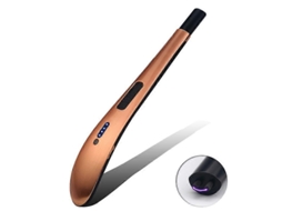 Rebe encendedor Eléctrico de Arco Usb Recargável Sem Chama para Velas Cozinha Barbacue Camping Lar Ouro Rosa