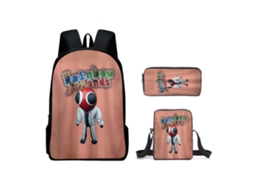 Conjunto De Mochila Infantil Com Estampa De Arco-íris E Três Peças: Mochila, Mochila De Refeição A Tiracolo E Estojo, Modelo J