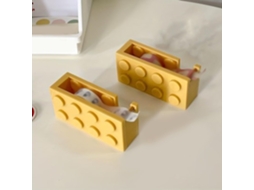 Dispensador de fita adesiva Zopsc em formato de bloco para montar, suporte de mesa fácil de cortar para fita adesiva, ideal para