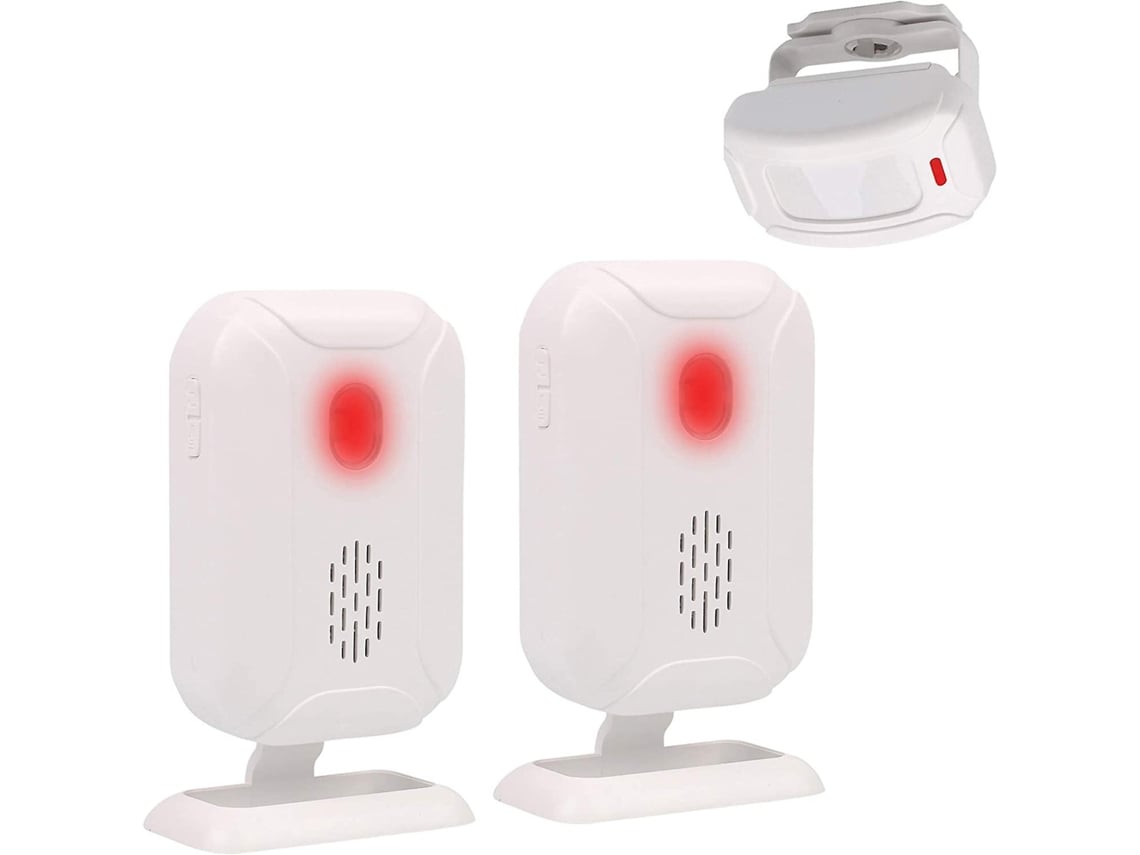 Kit Alarme Sem Fio Com 1 Sensor E 2 Receptores Detectores De Movimento