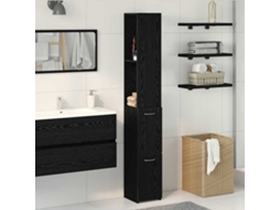 Vidaxl Armário De Banheiro Carvalho Preto 25 X 25 X 170 Cm