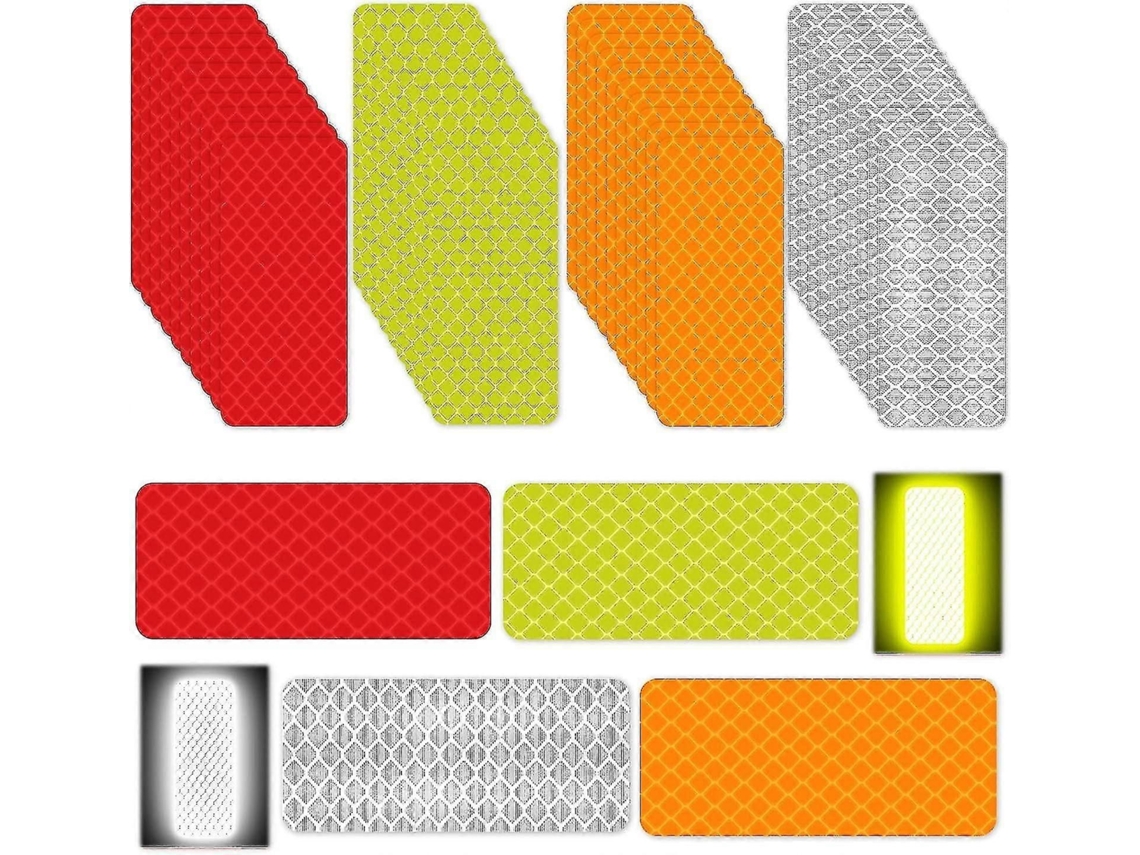 40 Unidades de Fita Refletora Autoadesiva, Fita Refletora para Bicicletas, Fita Adesiva Refletora de Segurança para Carros/bicicletas/escadas GOKOCO