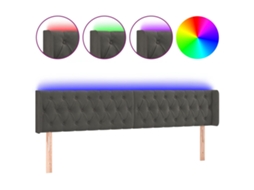 Led Headboard, Led Headboards Vidaxl Cinzeto Veludo (203 X 16 X 78/88 Cm)