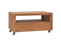 Vidaxl Móvel De Tv Com Rodas 80x50x42 Cm Madeira De Teca Maciça