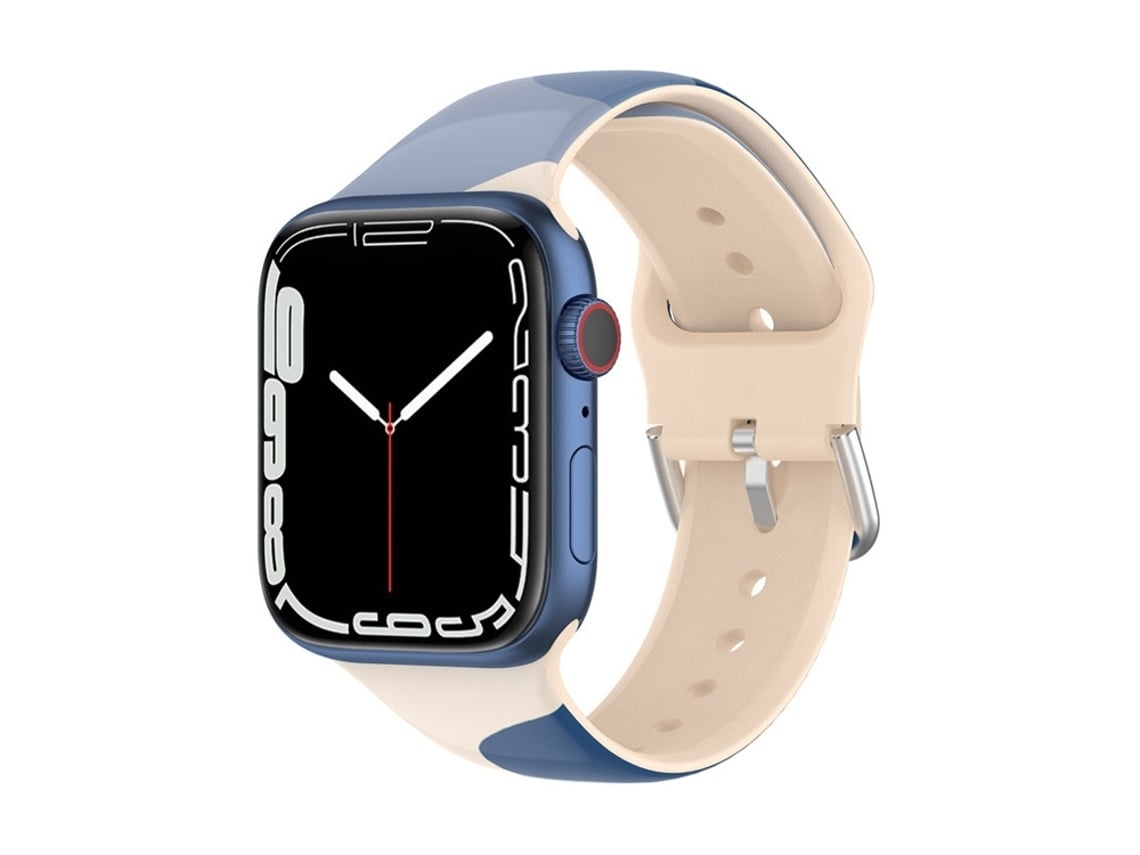 Pulseira para Apple Watch 38/40/41Mm em Tpu Abstrato Branco / Azul