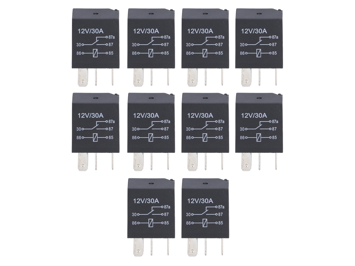 Conjunto De Relés Violeta 12v 30a À Prova D'água 5 Pinos Para Carro Lâmpada De Névoa Ar Condicionado 10pcs