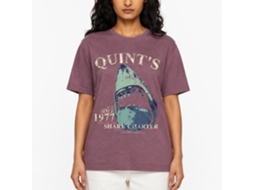 Rockinstone Jaws Movie Quints Charter Heather Vintage Maroon Adult T-shirt Size:xl