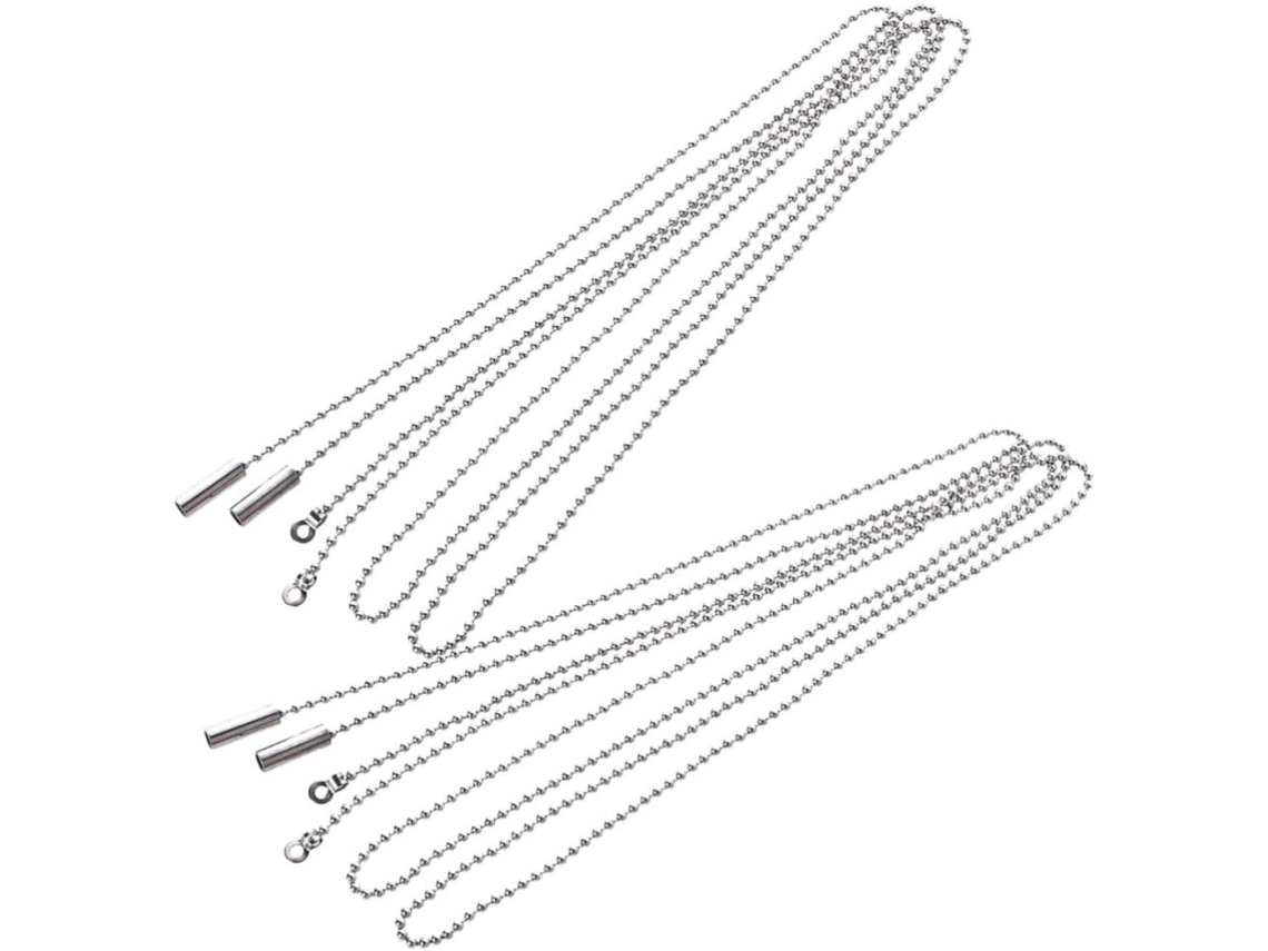 Conjunto De 4 Peças Correntes Metal Prateado Para Luminária Teto