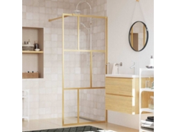 Vidaxl Divisória De Chuveiro 80x195 Cm Vidro Transparente Esg Dourado
