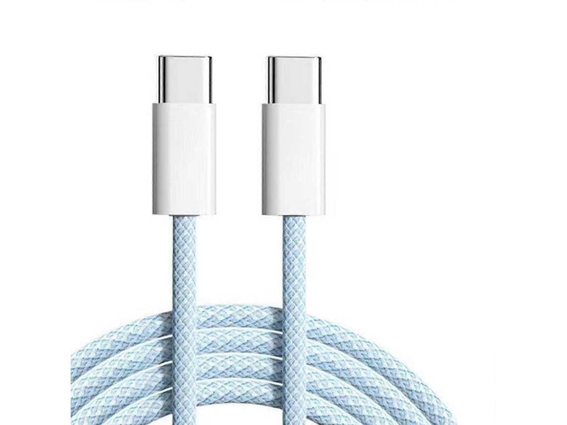Lurelia Cabo Usb-c Bilateral, 60 W, 100cm, Carregamento Rápido, Verde, Formato Compacto
