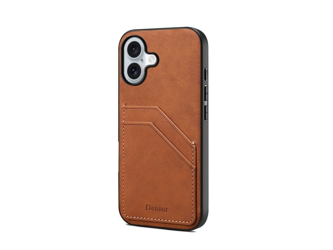 Capa Para Iphone 17 - Pu Com Dois Compartimentos Para Cartões