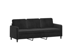 3-seater Sofa, 3-seater Sofas Vidaxl Preto Veludo (n/a)