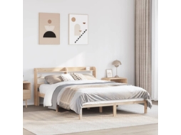 Vidaxl Cama Sem Colchão 135x190 Cm Madeira De Pinho Maciça