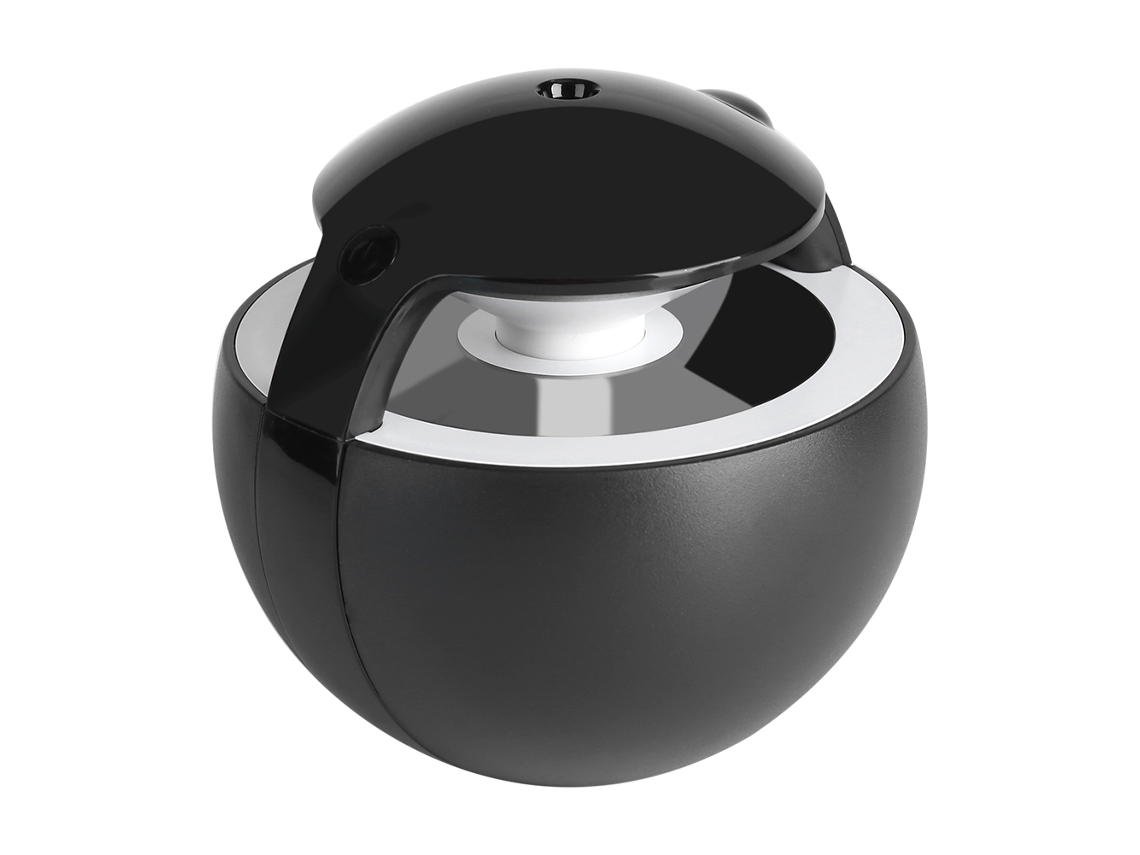 KOFIHETY Umidificador de ar portátil USB de 450 ml para carro, casa e escritório com purificador, difusor de aromaterapia e luz LED, preto